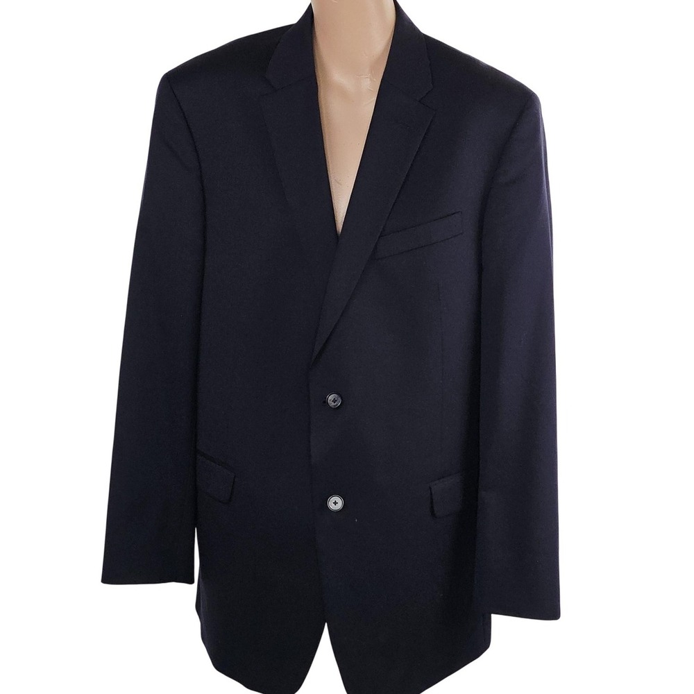 Tommy Hilfiger Blazer Mens‎ 44 Long Navy Wool Two Button Notch Lapel Sport Coat